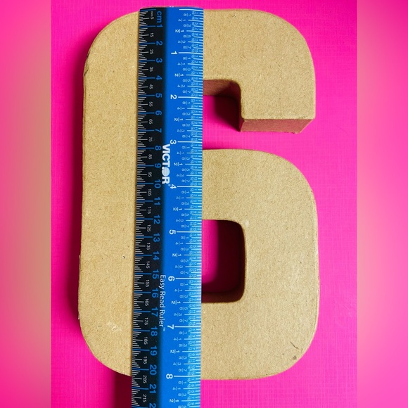 NWT. Block chunky paper mache number 9 (nine) or 6 (six). Natural tan color. - Picture 3 of 4
